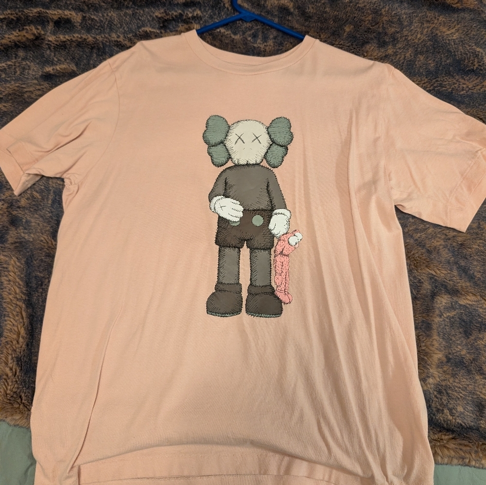 UNIQLO KAWS Pink T-shirt With Companion